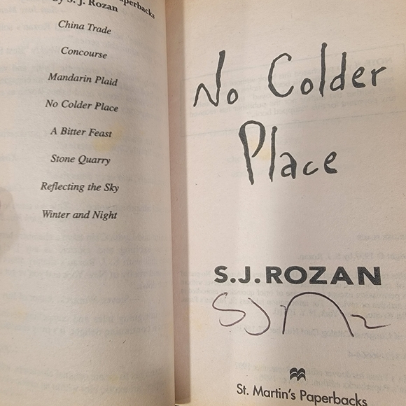 No colder Place by S.J. Rozan, Autographed Paperback - Picture 4 of 9